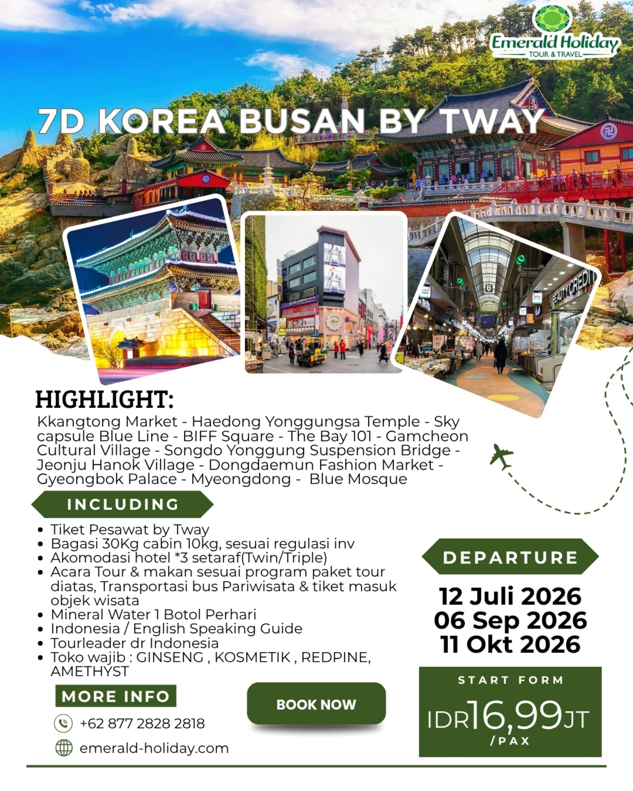 7D KOREA BUSAN BY TWAY